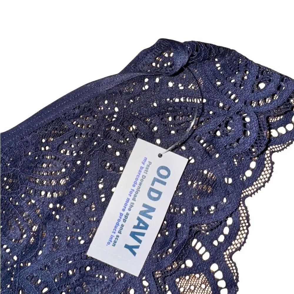 NWT Old Navy Women's Lace Cheeky Underwear Navy Blue Size XL